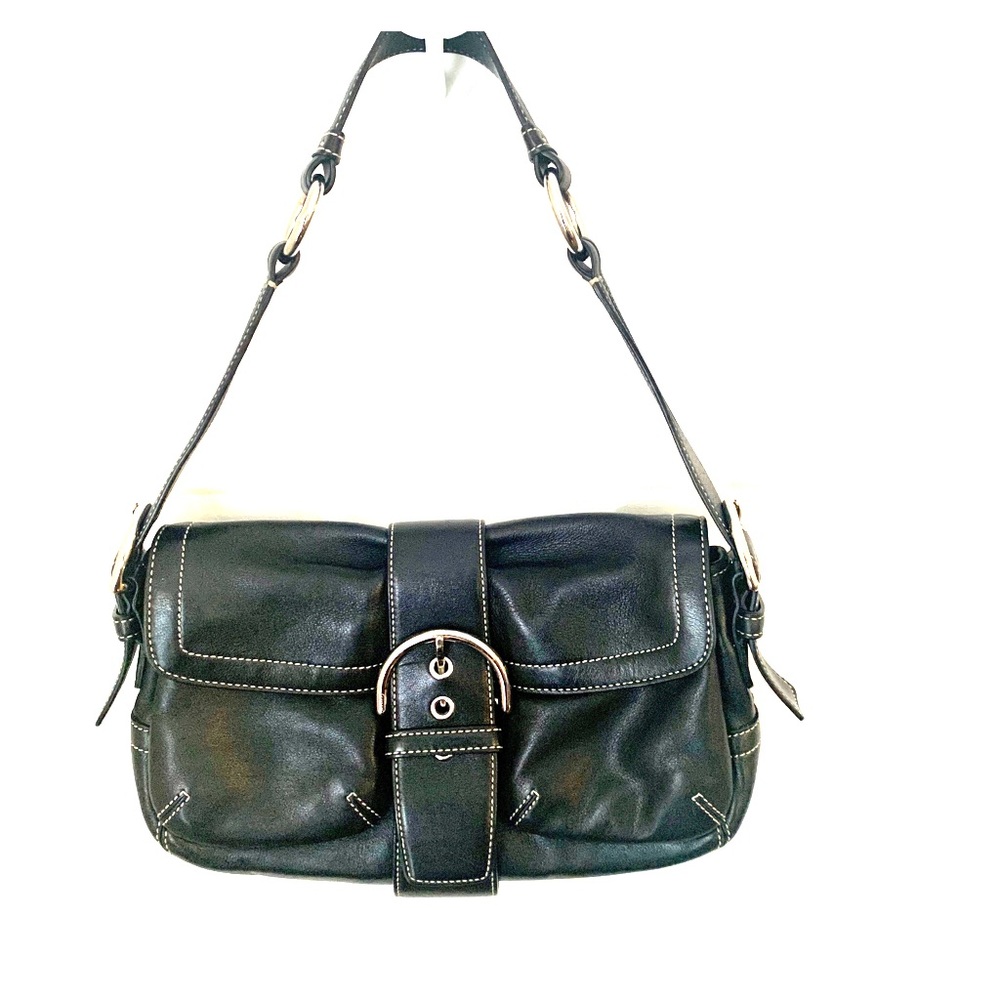 Authentic Black leather coach bag.